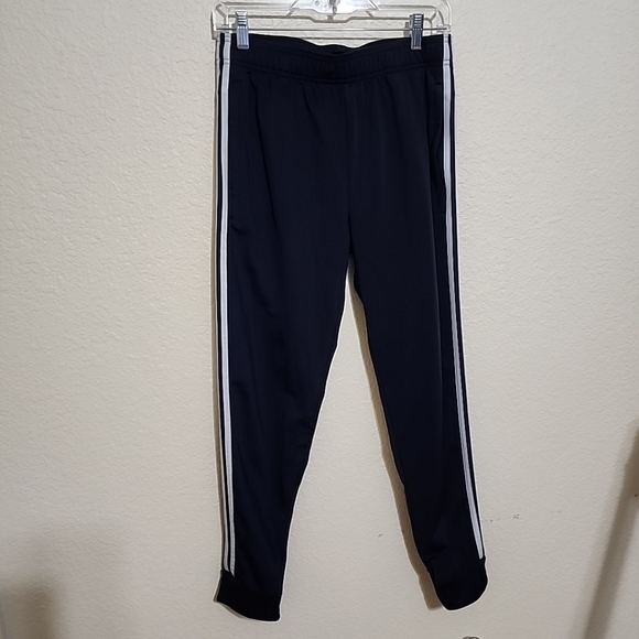 Adidas Soccer Pants Running Pants Navy Blue White Zip Bottom Legs Men's Medium - Picture 1 of 11
